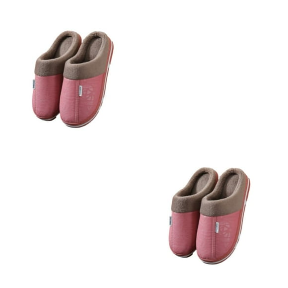 Zapatos para el hogar Qarigey pantuflas de algodón invierno tacón plano goma a prueba de viento