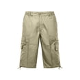 thumbnail image 4 of biudgviw Cargo Shorts for Men Button Elastic Waist Work Shorts Outdoor Hiking Below Knee Long Shorts with Multi Pockets, 4 of 4