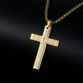 thumbnail image 4 of Men's Cross Necklace with Lord's Prayer, Stainless Steel Christian Cross Pendant Necklace for Men, 4 of 10