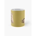 Grumpy For Tea Grumpy Beige Cat I Need a Moment Mug, 11oz Ceramic, Mustard Yellow Full ...