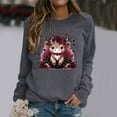 thumbnail image 2 of TINZ Chandail en Molleton Motif pour Femmes Chandails en Molleton Oversize Col Rond Manches Longues Chandail Veste Chandail en Molleton Femmes Chandails en Molleton Sans Capuches Veste à Capuche, 2 of 6