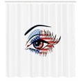 thumbnail image 3 of Ambesonne Eyelash Shower Curtain, USA Flag Female Eye, 69"Wx70"L, Navy Blue Red Black, 3 of 3