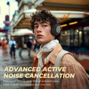 iKF Solo Over-Ear Wireless Headphones Noise Cancelling Bluetooth 5.4 Smart App Control 35ms Low Latency Support Wired Wireless Hi-Res Audio 130 Hours Playtime (Black)