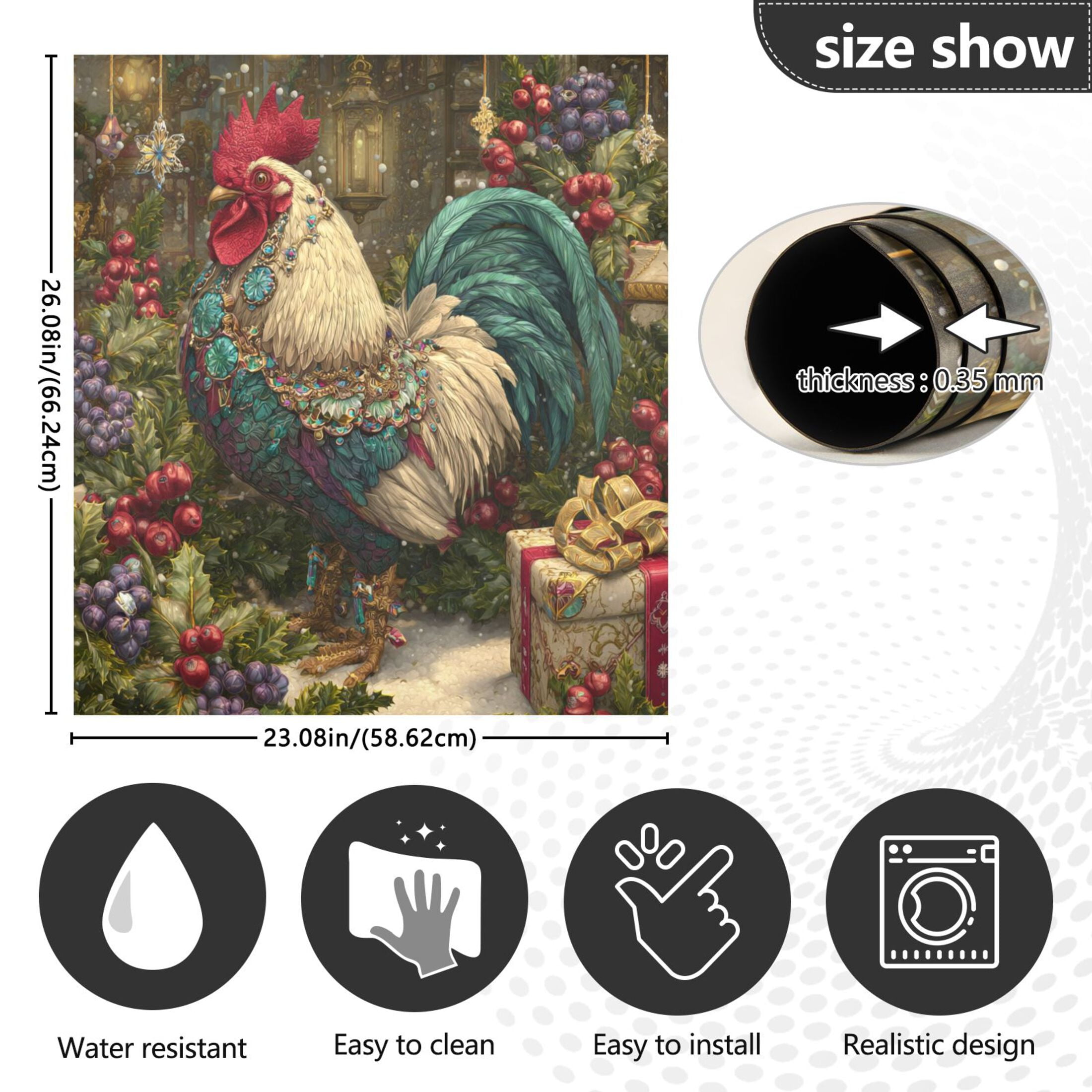 Dishwasher Sticker Magnetic Dishwasher Sticker Magnetic Decorative Sticker Refrigerator Sticker Dishwasher Decorative Stickers Magical Christmas Rooster