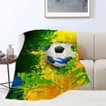 thumbnail image 2 of Soccer Blanket Soccer Bedding Throw Blankets Cozy Fleece Flannel Soft Warm Plush Lightweight Football Decor Soccer Gifts Stuff for Boys Men Girls Adults Teens Kids for Couch Sofa Bed 40"X50", 2 of 6