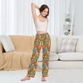 thumbnail image 4 of Dailycode Women's Pajama Pants Wide Leg Lounge Pj Bottoms With Pockets Colorful Flower and Mushroom, 4 of 7