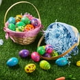thumbnail image 6 of Joyfy 4 Pcs Easter Baskets with 4 Colors Grass Paper Shreds, Easter Woven Basket with Handles for Kids, (9" X 8") Easter Baskets for Easter Egg Hunt, Filling with Party Favors, 6 of 8