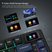COSTOM Mechanical Keyboard,75% Gaming Keyboards Rgb Custom Keyboard with Hot Swappable,Keyboard Driver and Multimedia Screen for Mac/Win, Black