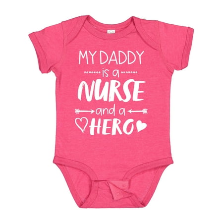 

Inktastic My Daddy is a Nurse and a Hero Gift Baby Boy or Baby Girl Bodysuit