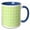 Blue/White, variant on 3drose, Art Deco Style Repeat Pattern Chartreuse Pale Green, 15oz Mug
