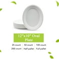 thumbnail image 7 of three leaf 12" X 10" BAGASSE OVAL PLATE, 150 Ct. Heavy-Duty- Super Strong- Natural- Eco-Friendly Disposable Bagasse Plates, 100% Biodegradable 12 inch x 10 inch Oval plates, 7 of 7