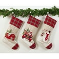 thumbnail image 4 of Saro Lifestyle 7753.M1620 16 x 20 in. Christmas Stocking with Holiday Barn Design & Red Plaid Border - Multi Color, Set of 4, 4 of 4