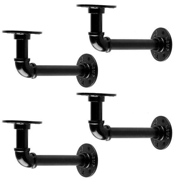 Soportes para estantes MUZIK Industrial Pipe L, negros, resistentes
