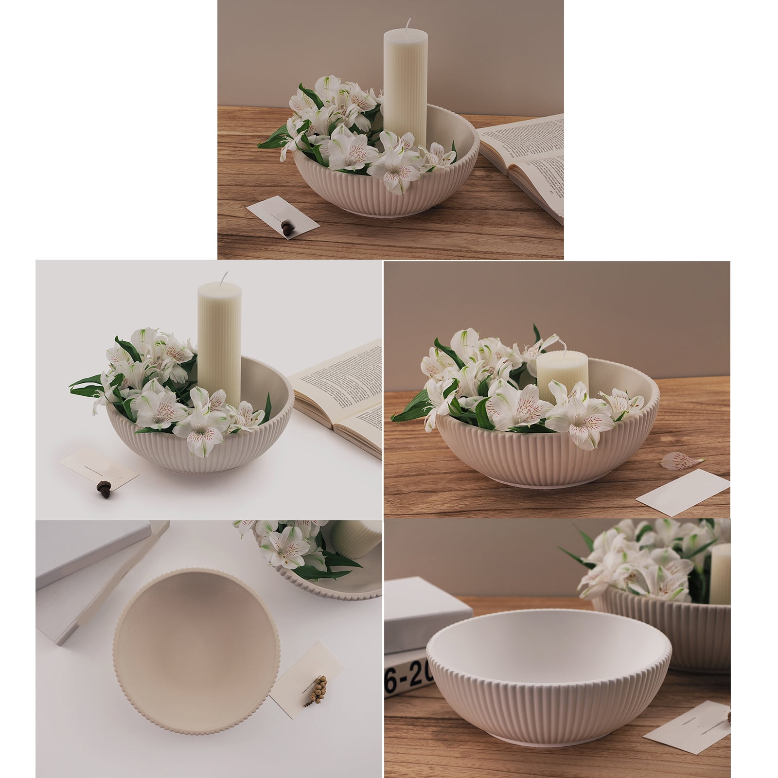 BELOWSYALER Resin Bowl SIlicone Moulds for Candle Holder, Vanity Jewelry Tray, Home Decoration, Resin Tray Molds for Epoxy Resin