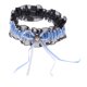 thumbnail image 5 of Liga de Lazo Diamante de Imitación para Baile de Graduación Accesorio Nupcial azul+negro Soledad Liga nupcial del cordón de la boda, 5 of 7