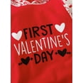 thumbnail image 5 of Qiylii Valentine's Day Newborn Baby Letter Print Bodysuit, Stitching Style Hooded Romper, 5 of 9
