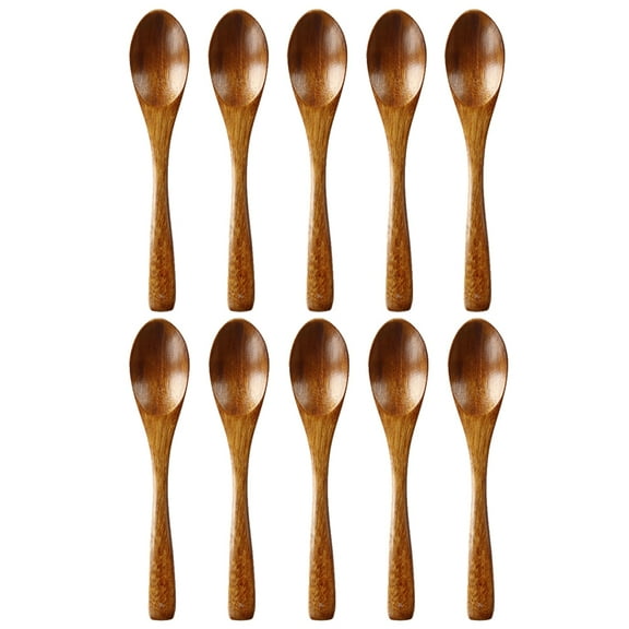 10Pcs Wooden Spoons Kitchen Wooden Ladle Spoon Set Nonstick Kitchen Utensils Tableware Ladle Scoop for Cooking Mixing Stirring Type 1