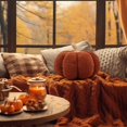 thumbnail image 4 of Halloween Plush Pumpkin Pillow, Soft Stuffed Ornament for Fall & Thanksgiving Decor, 15″, Brown, 4 of 6