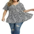 thumbnail image 1 of Women‘s Plus Size V Neck Floral Tops Short Sleeve Summer Loose T-shirts, 1 of 3