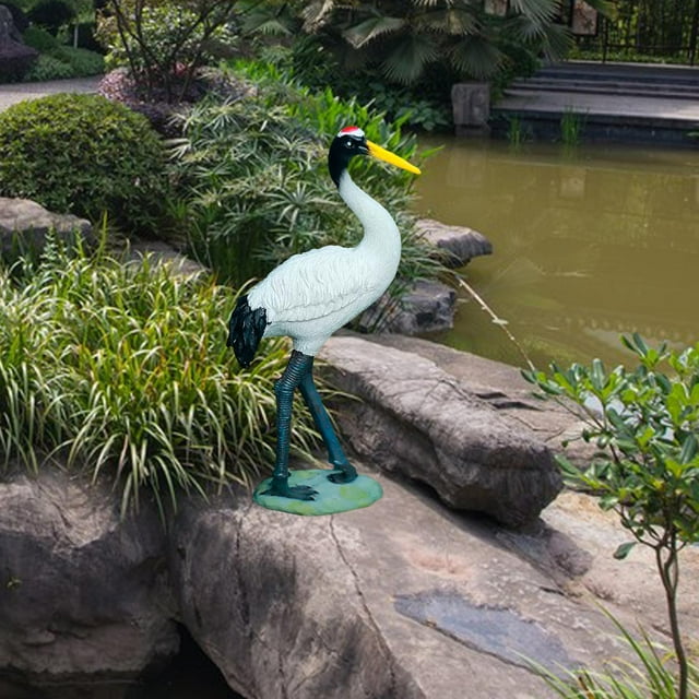 Estatua de jardín DYNWAVEMX Señuelo Esculturas Grulla 25CM