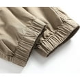 thumbnail image 3 of Rvwovn Men's Cargo Joggers - Tapered Elastic Drawstring Waist Work Pants with Zipper Pockets, 3 of 7