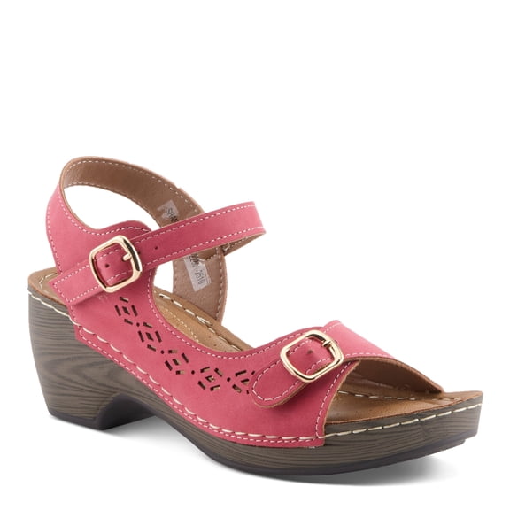 PATRIZIA SHANTAY Wedge Sandals with ankle strap buckle closures - Womens Casuals Sandals for Outdoor