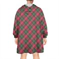thumbnail image 2 of Red and Green Checkerboard Checkered Pattern Wearable Oversized Blanket,Wearable Blanket Hoodie for Adults,Cozy Hooded Blankets with Super Pockets,Super Warm Fuzzy Pullover for Women & Men, 2 of 6
