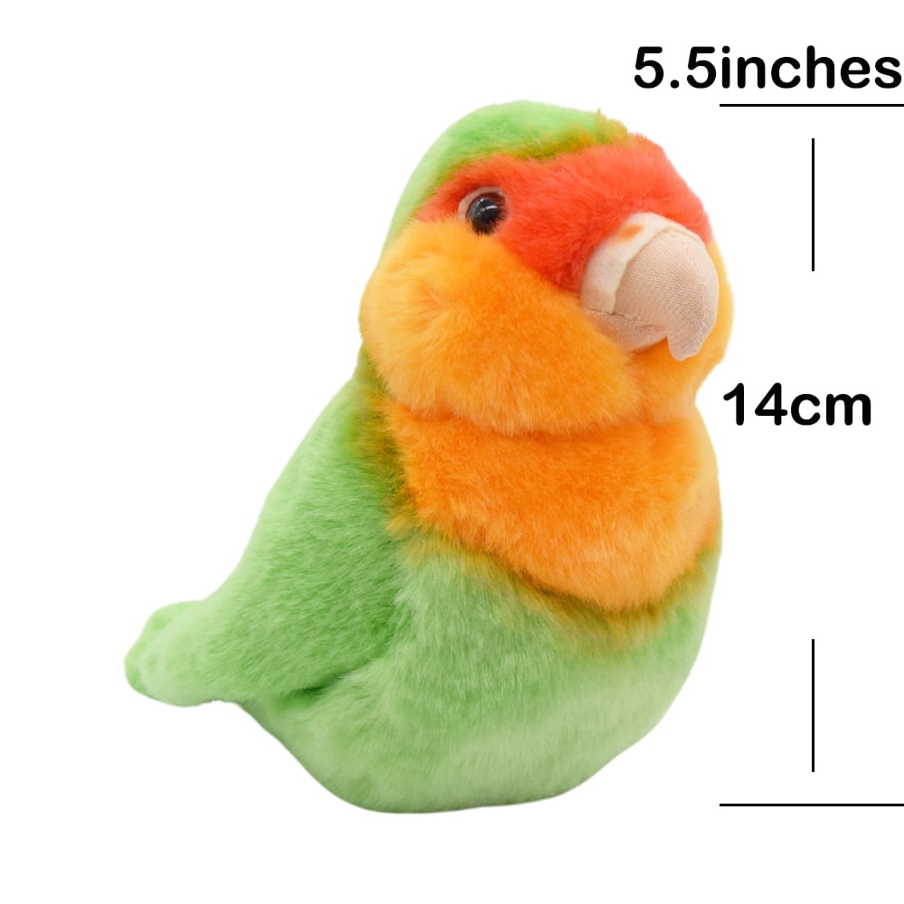 Realistic Rosy-faced Lovebird Stuffed Animal Plush Toy, Lifelike Animal Plushies, Simulation Bird Doll