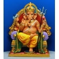thumbnail image 5 of Hindu Hinduism Deity Elepahnt God Ganesha Ganesh On Throne Statue Remover Of Obstacles Figurine, 5 of 5