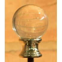 Urbanest Urbanest Crystal Ball Lamp Finial, 1-5/8", Brushed Steel Base
