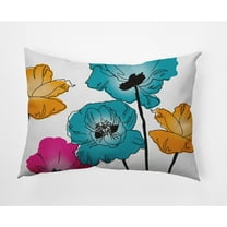 Simply Daisy 14" x 20" Modern, Contemporary Blue Polyester Decorative Lumbar Pillow