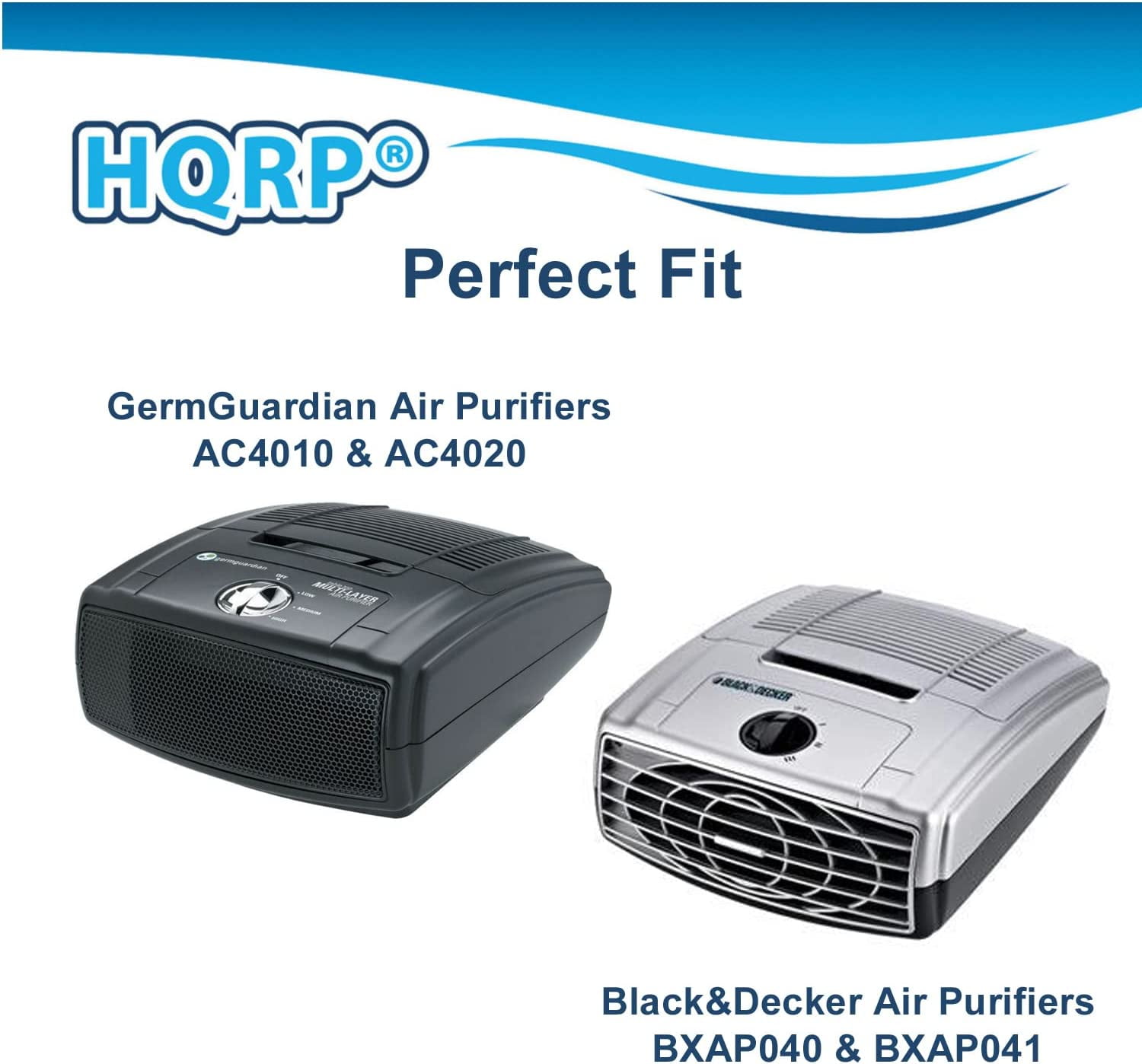HQRP 4-pack HEPA Filter A for GermGuardian FLT4010 Replacement fits AC4010 / AC4020 series Germ Guardian Table Top Air Purifiers