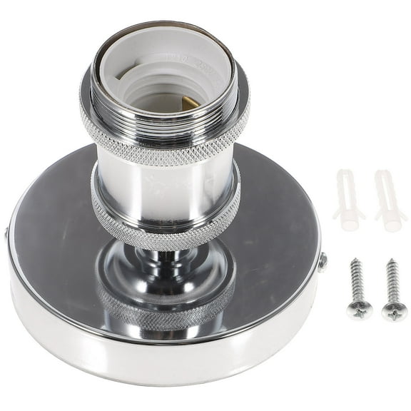 GAXIRE Ceiling Light Base E27 Socket Stainless Steel Round Fixture Holder for LED Bulbs, 1 Set