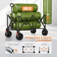 thumbnail image 4 of Furnibear Collapsible Wagon Cart with Brakes, 300L 600Lbs Heavy Duty Folding Beach Wagon,All Terrain Utility Wagon for Camping Sports Garden Grocery, Waterproof, Black, 4 of 13