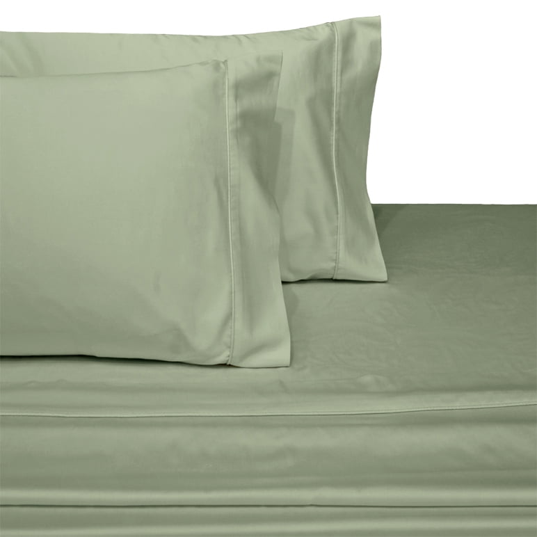 THE COMPANY STORE GREEN SATEEN STANDARD PILLOWCASES 19 X 29 100% COTTON PAIR 