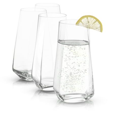 

JoyJolt Infiniti Highball Water or Juice Drinking Glasses Unique Shaped Glasses [Set of 4]
