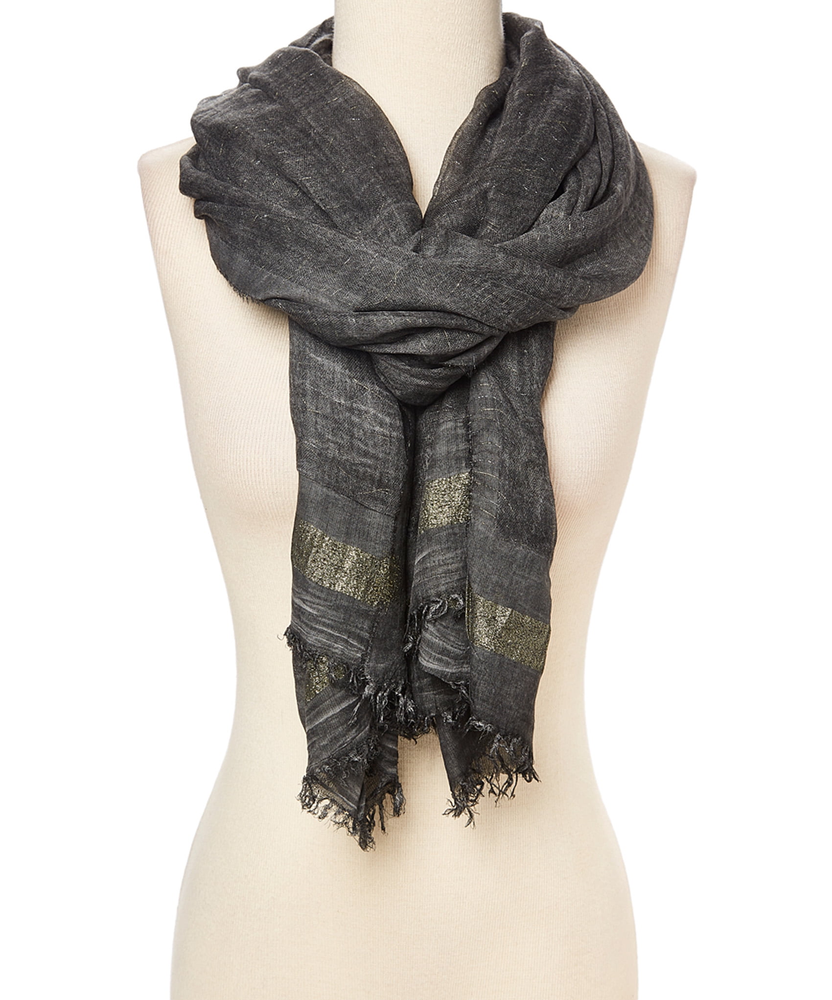 Dark Grey Solid Womens Scarf for Winter Fashion Accessory Soft Warm Neck Scarves for Summer Fall 