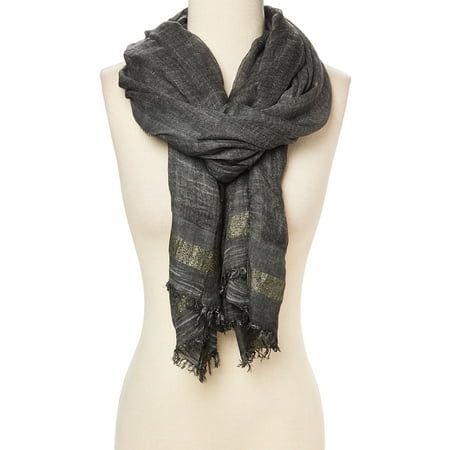 Dark Grey Solid Womens Scarf for Winter Fashion Accessory Soft...