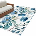 thumbnail image 2 of Area Rug for Living Room, Blue Floral Non-Slip Indoor Large Carpet for Bedroom/Dining Room, Watercolor Farmhouse Flowers Painting Washable Low-Profile Rectangle Floor Mat Runner Rugs - 3 x 5 Ft, 2 of 7