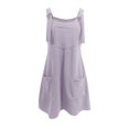 thumbnail image 4 of FcBaudy Camisole Sans Manches Robe Col en V, Robes d'Été pour Femmes, Robes de Mode pour Femmes Robe Unie Sans Manches à Bretelles avec Poches, 4 of 5