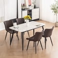 thumbnail image 6 of Kidol & Shellder Dining Chairs Set of 2 Soft Leather Dining Room Chairs with Sleek Metal Legs,Brown, 6 of 8