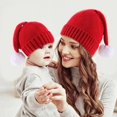 thumbnail image 3 of Gorro de Navidad para padres e hijos, gorro de punto con pompón grande para madre e hijo, gorro cálido de invierno para bebé, regalo de Navidad para niña y niño, accesorios para bebé, 3 of 4