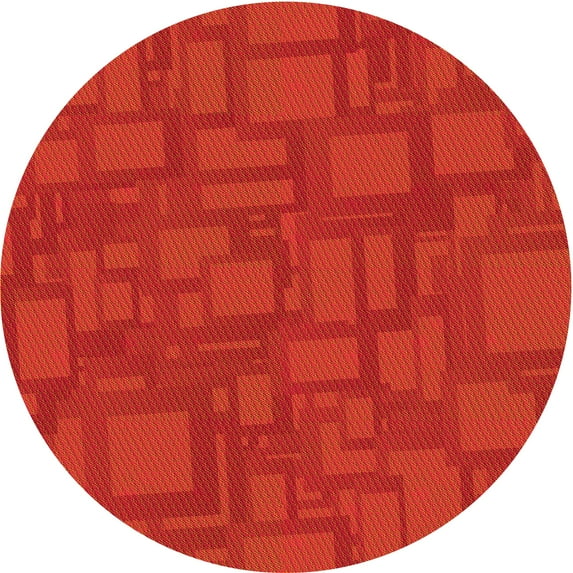 Ahgly Company Machine Washable Indoor Round Transitional Scarlet Red Area Rugs, 6' Round
