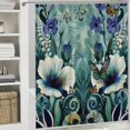 thumbnail image 6 of Orinice Ambesonne Turquoise Shower Curtain, Contemporary Art Style Abstract Brush Exterior Print, Fabric Bathroom Decoration Set with Hooks, Sea Foam Ivory White&nbsp; 60x72, 6 of 7