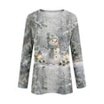 thumbnail image 6 of Yourumao Women's Christmas Shirts Long Sleeve Crewneck Xmas Snowman Graphic Tees Loose Casual Plus Size Tops for Holiday Party, 6 of 8
