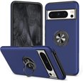 thumbnail image 1 of KOMI pour Google Pixel 8 Pro Étui avec Anneau Métallique à 360 Degrés PC Rigide Silicone Antichoc Étui PC Rigide pour Google Pixel 8 Pro Bleu, 1 of 5