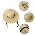 thumbnail image 4 of Ysmooiuy Straw Hat with Ribbon Pattern for Sun for Outdoor Beach Sunhat, 4 of 9