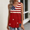 thumbnail image 6 of Iaqnaocc 4th Of July Tank Tops for Women Sleeveless Summer Loose Fit V-Neck Pleated Tank Tops Independence Day American Flag Stars Striped Festival Outfits Deep Red M, 6 of 6