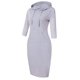 thumbnail image 2 of Vestido MISSKY Sudadera casual con bolsillo gris blanco para mujer, 2 of 6