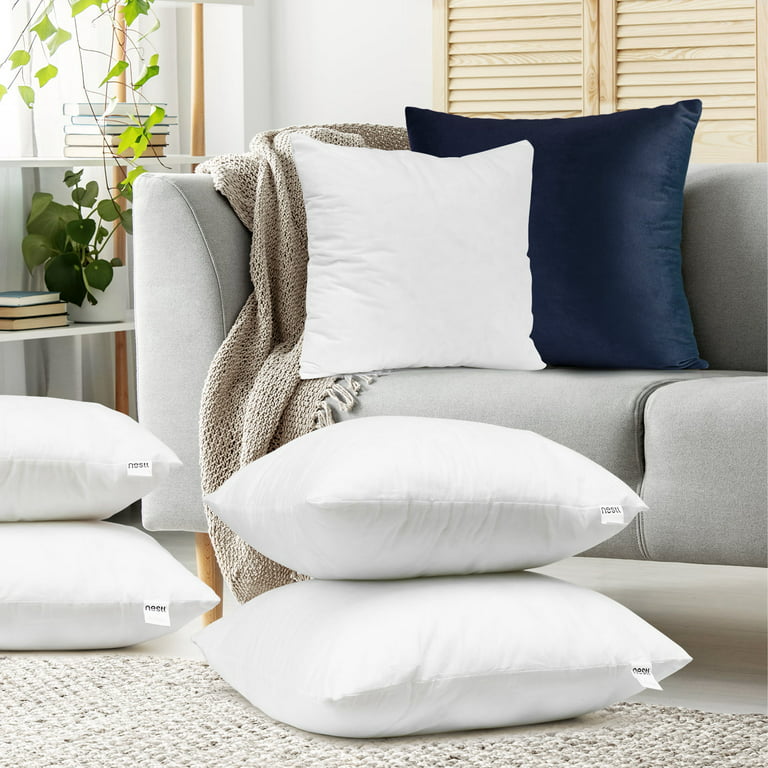 ACCENTHOME 18x18 Pillow Inserts (Pack of 4) Hypoallergenic Throw Pillows  Forms | White Square Throw Pillow Insert | Decorative Sham Stuffer Cushion